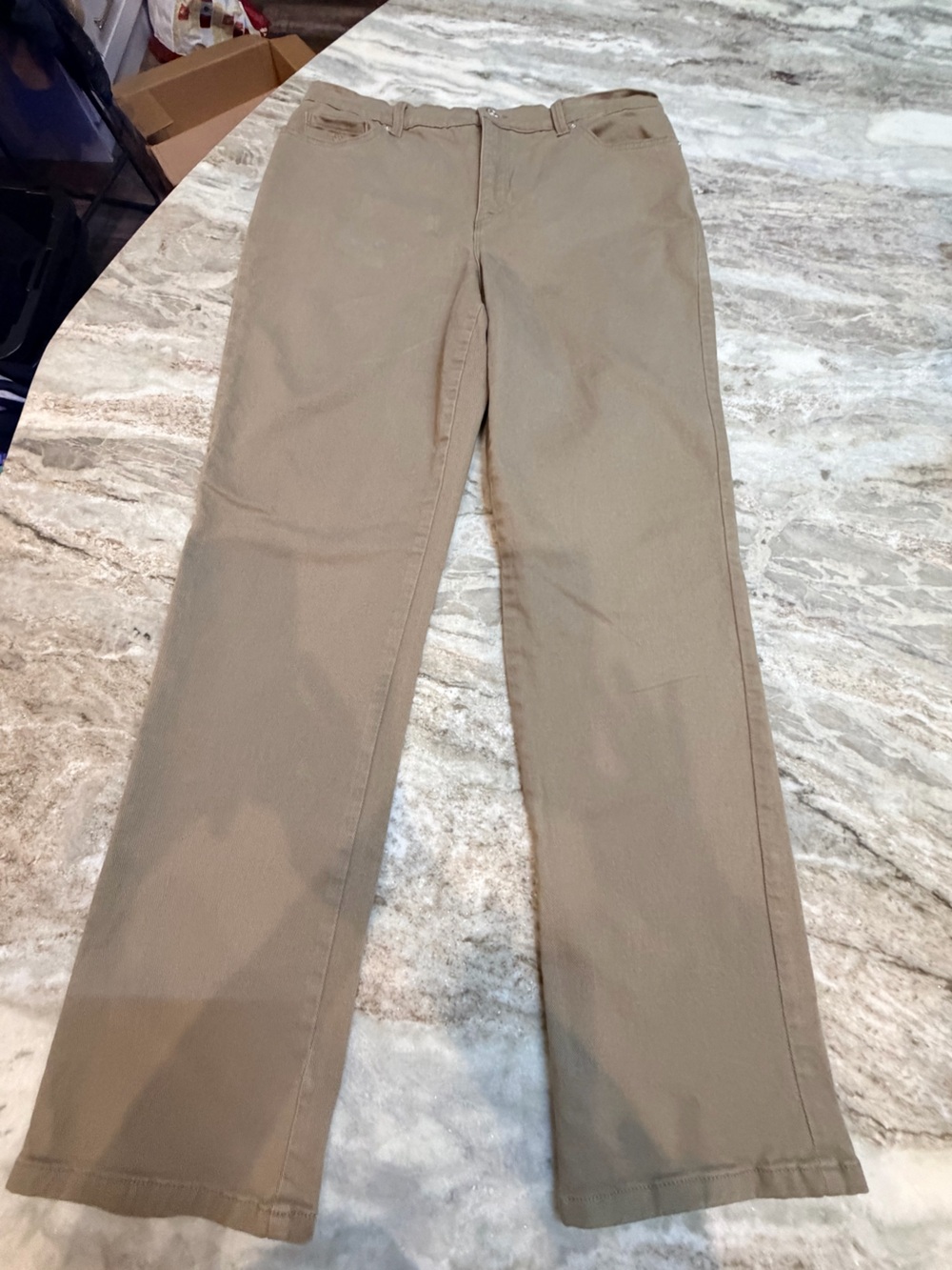 Gloria Vanderbilt Amanda Pants Size 12 Khaki Straight Leg Stretch Career Casual